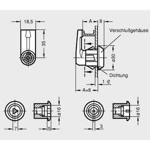 GN115.5-VDE-18-CR-1 Verriegelung für -Snap-In- Montage, Kunststoff