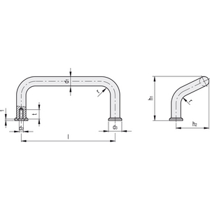 GN.26705-MANIGLIA A DOPPIA CURVA ACCIAIO ACCIAIO INOX ALLUMINIO ACCIAIO GN 425.1-10-100-CR