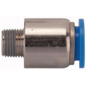 208.038-10 Gerade Steckverschr.»Blaue Serie«, rund, R3/8 außen Ø 10mm