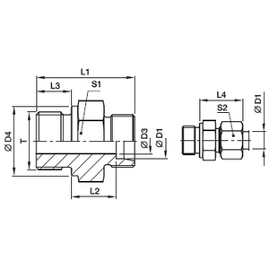 EO STUD CONNECTOR GE22LRMSX