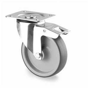 ROULETTE PIVOT.70KG D.80MM BAND. CAOUT 28MM MOY LISSE