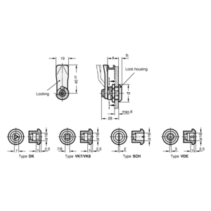 GN115-DK-13-SW Verriegelung mit Dreikant