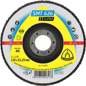 DISQUE A LAMELLES SMT 626 BOMBE 115X22,23 GR120 UE10