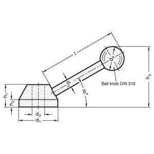 ELESA+GANTER SCHAKELHENDEL ZW 25X8 GN 223-25-B8