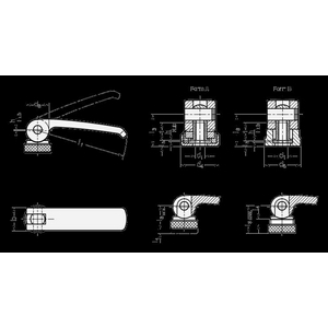 GN927-82-M6-B-B Exzenterspanner, Auflagescheibe strarr
