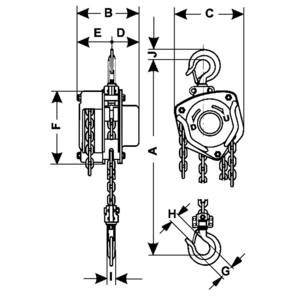 Compact manual chain hoist 500kg and 1000kg Spartex - ref. 853822 ...