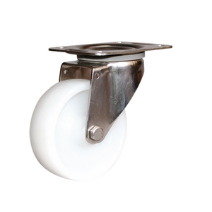 ROULETTE PIVOT. 190KG D.100MM ROUE POLYA MOYEU RLX INOX