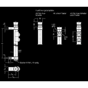 GN331-300-SW-T1-2 Rohrgriff gerade schwarz 1 Taster + NOT-AUS