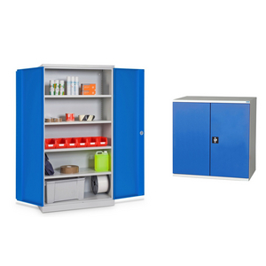 ARMOIRE PORTES BATTANTES PB L1000 P665 H1000 2 ET. BL-GR