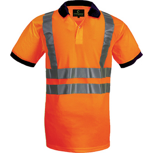 POLO HI VIZ ORANGE BANDE 3M TAILLE M