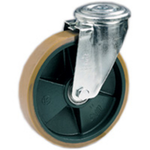 RUOTA 65 200X45 POLIURETANO TR NUCLEO GHISA SUPP. ROTANTE FORO PASSANTE NL 656426