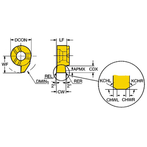 COROMANT COROCUT MB VHM KOP STEKEN MB-11G150-02-20L 1025