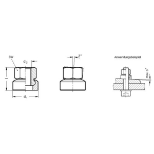 GN347-44-M24 Sechskantmutter mit Kugelpfanne