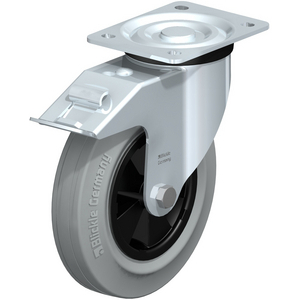 L-VPP 200G-FI-SG Lenkrolle spurlos grau mit Stop-Fix