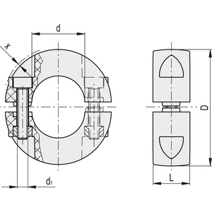 319941 - ANELLO DI BLOCCAGGIO SCOMPONIBILE FISSAGGIO A PRESSIONE TECNOPOLIMERO ANPS-20