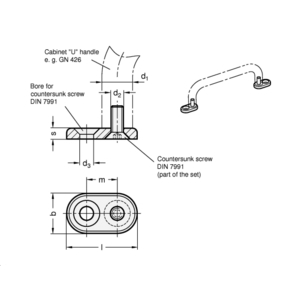 GN181-ZD-12-M6-SR Befestigungsplatten-Set (2 Platten/Schrauben)