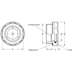 GN743.2-14-G1/2-B Ölschauglas aus Messing mit Naturglas