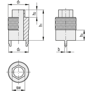 GN.21355-ATTREZZO DI MONTAGGIO PER BUSSOLE DI LIVELLAMENTO GN 355 ACCIAIO GN 355.1-24