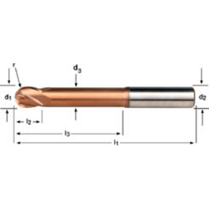 Ball-Nosed End Mill 14.0mm Dormer norm