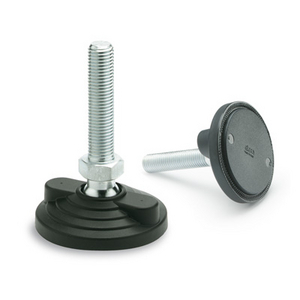 311331-PIEDINO DI LIV. PER FISSAGGIO A TERRA BASE IN TECNOP. STELO IN ACCIAIO SENZA DISCO ANTISC. LV.F-80-14-M12X98