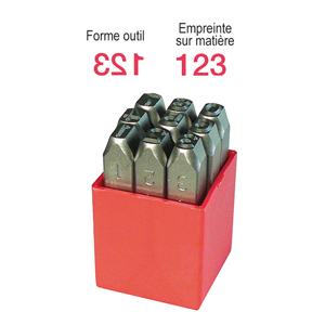 CHIFFRE A FRAPPER ENDROIT 6 MM