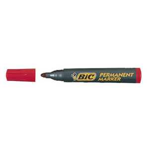 FEUTRE CONTE BIC PERMANENT ROUGE POINTE OGIVE TRAIT 2,5MM UE12