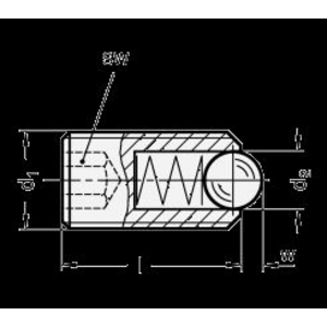 GN.33431-PRESSORE A MOLLA A SFERA ACCIAIO MOLLA A PRESSIONE NORMALE GN 615.3-M8-K