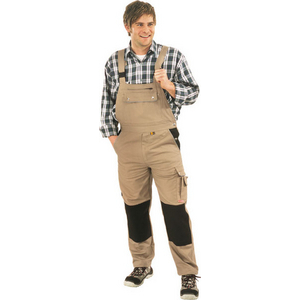 2135062 Canvas 320 Latzhose khaki/schwarz Gr. 62