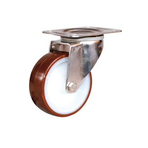 ROULETTE PIVOT. 150KG D.100MM ROUE POLYU MOYEU LISSE INOX