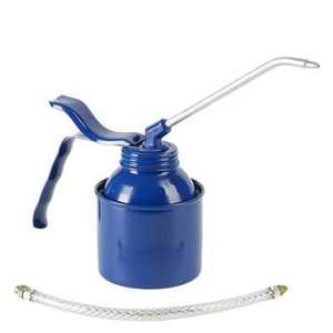 BURETTE POMPE LAITON 250ML CORPS METAL.BLEU BEC RIGIDE