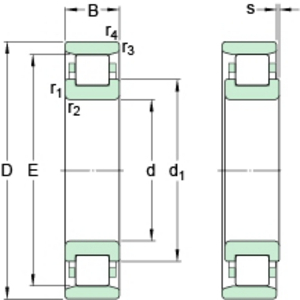 N 222 ECM (SKF) Zylinderrollenlager einreihig, Messingkäfig SKF