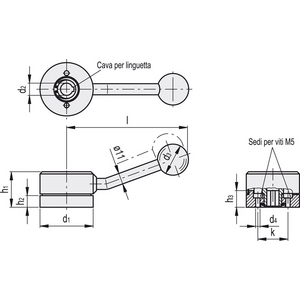 GN.24111-LEVA DI MANOVRA A SCATTO ACCIAIO CORONA LISCIA GN 215-60-K14-A