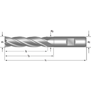End Mill 1/4 inch DIN 844L