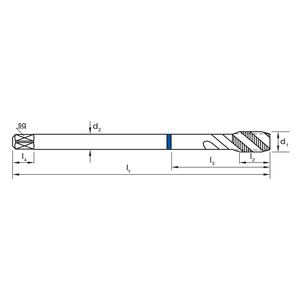 TARAUD M30X3,5 6HX SPIRAL T206 R50 VA DIN376 C HSSE TICN