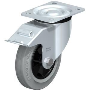 L-VPP 160G-FI-SG Lenkrolle spurlos grau mit Stop-Fix