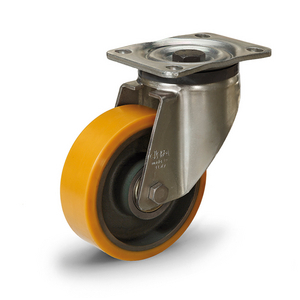 451423 - RUOTA CON SUPPORTO RIVESTIMENTO IN POLIURETANO COLATO SUPPORTO A PIASTRA GIREVOLE NO FRENO RE.F4-150-SSL-H