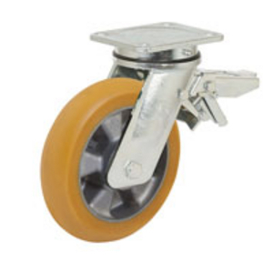 RUOTA 65 125X40 POLIURETANO TR PROFILO BOMBATO NUCLEO ALLUMINIO SUPP ROT. ELETTR EE MHD FRENO 656333