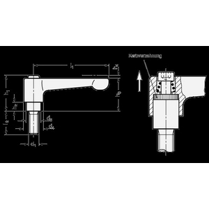 GN302-63-M8-40-SW Klemmhebel verstellbar mit Schraube schwarz gerade Ausführ.