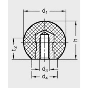 ELESA+GANTER KOGELKNOP KUNSTSTOF DIN 319-KU-50-M12-E-MS