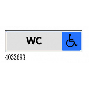 PLAQUE PLEXI COULEUR 170X40MM WC HANDICAPES