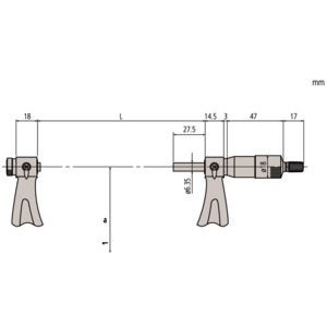 MITUTOYO BUITENSCHROEFMAAT 125-150 TBV SCHROEFDRAAD 126-130