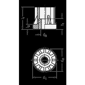 GN448-D38-D34-M16 Einsteckbuchse für Rundrohre Elesa