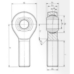 ROTULE DE COMMANDE TYPE BEMI6 MALE FIL.A DROITE INOX