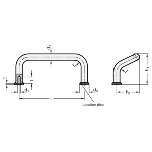 GN425.1-NI-10-120-GS Bügelgriff abgewinkelt Edelstahl