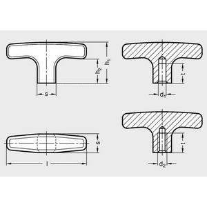 GN563.2-67-B8-SR T-Griff silbern Aluminium