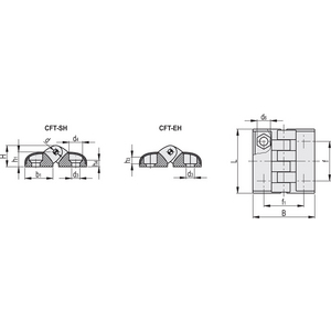 427151-C9 - CERNIERA CON CALOTTINE COPRIVITI TECNOP. FORI PASSANTI CON SEDE ESAGONALE CFT.65 EH-6-C9