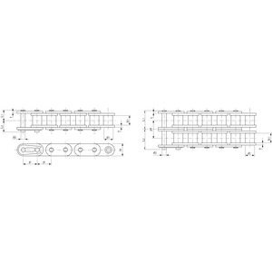 RF12B-1 RP MIT GERADEN LASCHEN Rollenkette-Einfach BS Standard RF Tsubaki