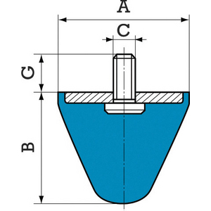 BUTEE CONIQUE 512721 D. 72MM H. 58MM M12