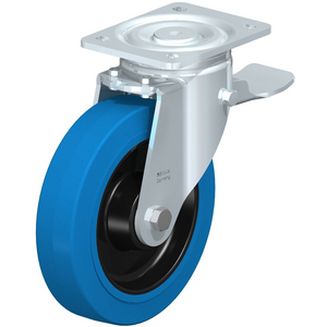 LH-POEV 200K-ST-SB Lenkrolle mit Stop-Top spurlos blau