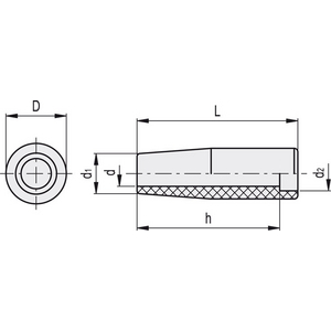 22301 - IMPUGNATURA GIREVOLE CILINDRICA DUROPLASTO FORO PASSANTE LISCIO I.281/40